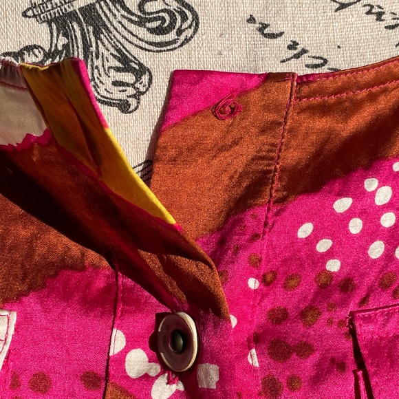 Diane Von Faustenberg Vibrant Pink Patterned Silk Dress size 8 - Picture 3 of 3